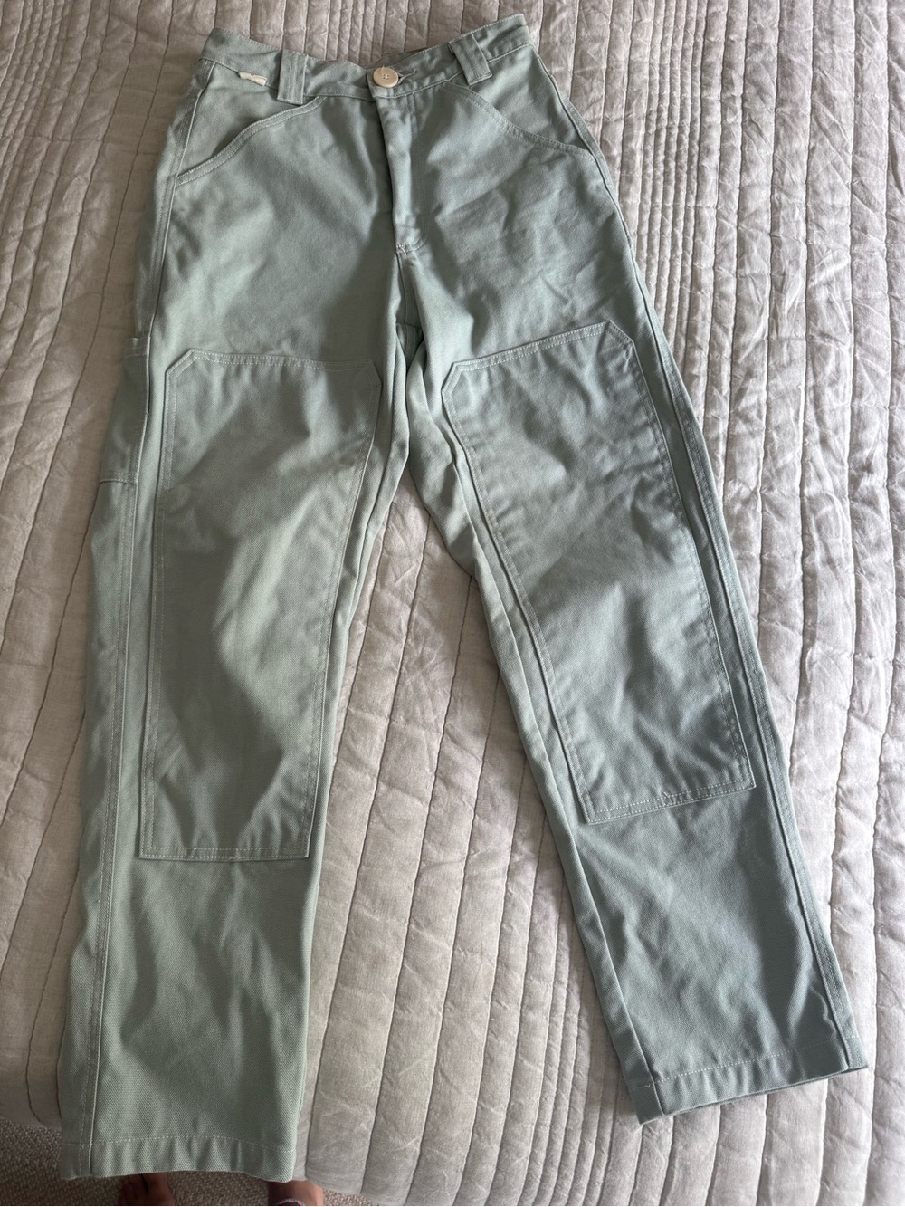 Shelter Brewers light blue natural canvas carpenter pants - size 4